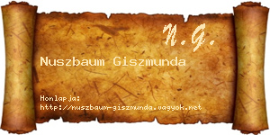 Nuszbaum Giszmunda névjegykártya